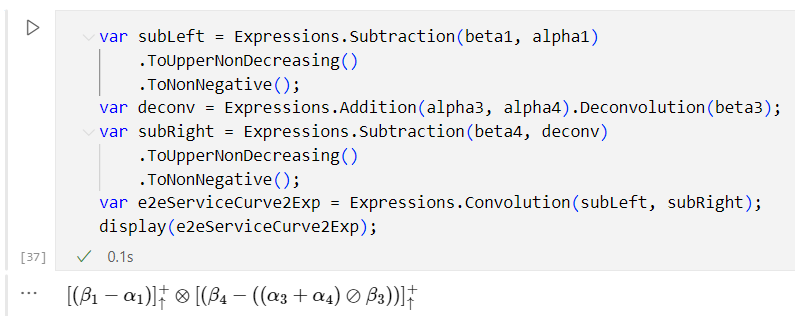 Example of an expression constructed and then shown