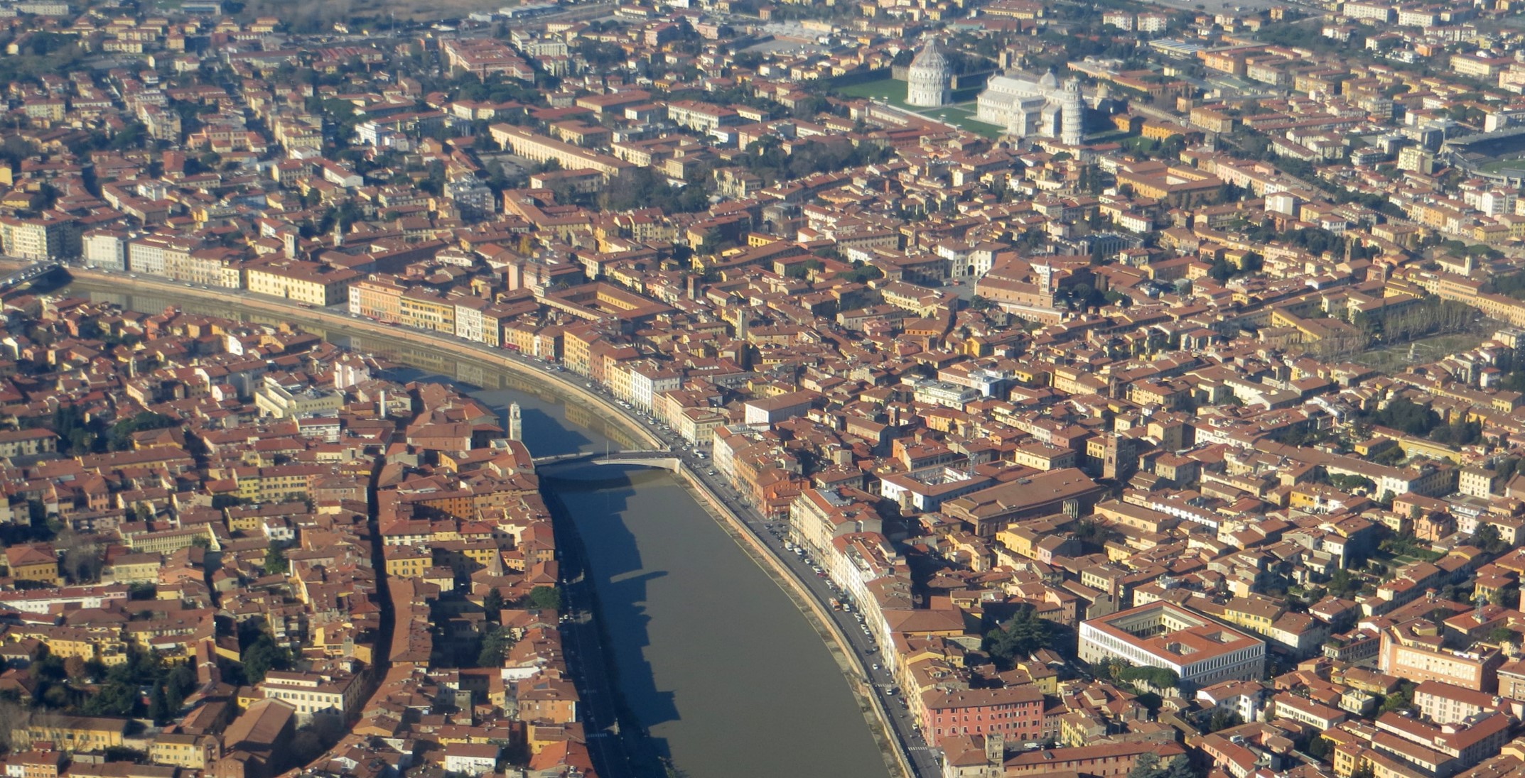 Aerial view of Pisa, Italy